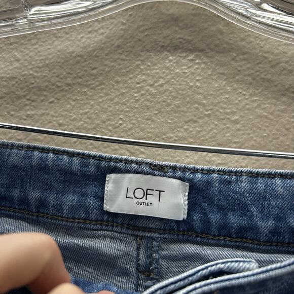 Loft Curvy Bootcut Jeans. Size 12 Medium Wash High Rise Denim Western Boho - Picture 4 of 7